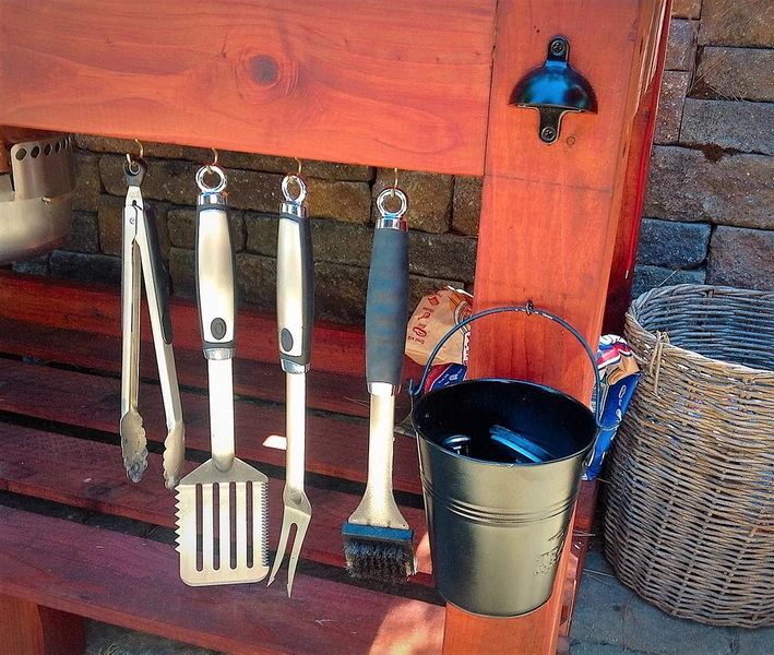 Arrange Grill Tools in Backyard_2