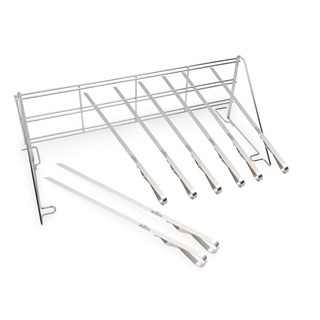 Durable Stainless Steel Grill Rack with 8 Pieces Skewer Set