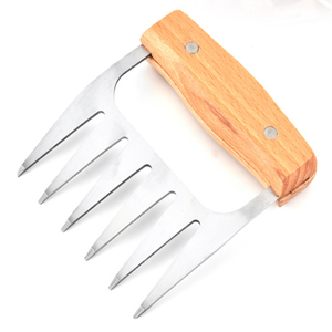 Wooden Handle Meat Claw Steel